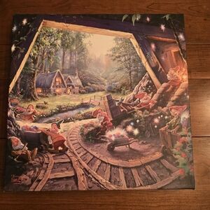 Thomas Kinkade Snow White & The Seven Dwarfs 14" x 14" Gallery Wrapped Canvas Ar